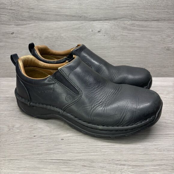 Red Wing 8700 Slip On Work Shoes Mens 9 E2 Black Leather Slip Resistant Utility main image 8